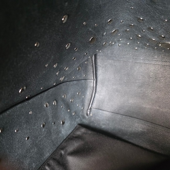 Coach Market Tote Star Rivet Leather Studded Shoulder Bag 59504 Graphite Gray - Picture 13 of 16